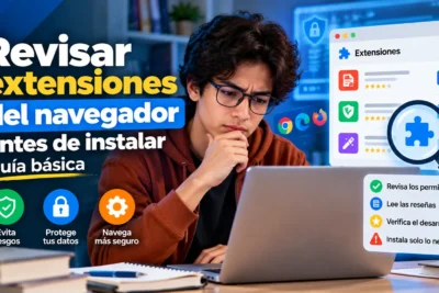 Revisar extensiones del navegador antes de instalar