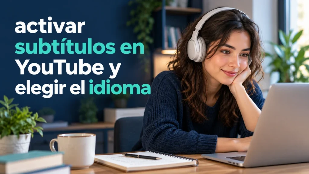 activar subtítulos en YouTube y elegir el idioma